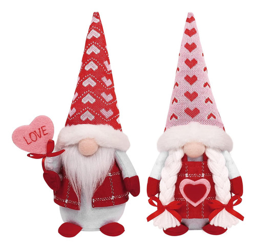 Gnomos De Peluche Para El Día De San Valentín, Paquete De 2 