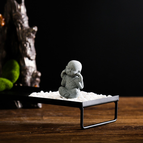 Estatuas De Monje De 3 Piezas Little Buddha Little Monk Car