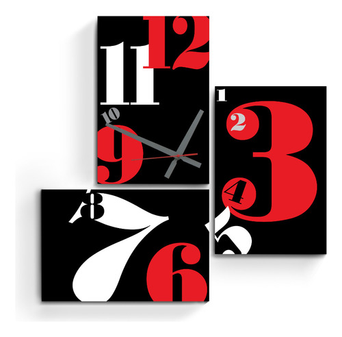 Imagen 1 de 6 de Reloj De Pared Tríptico Grande Diseños Modernos Decoracion