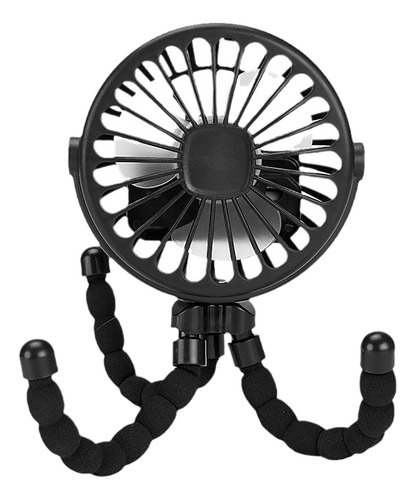 Trípode Flexible Con Ventilador De Cochecito Negro Y Negro Q