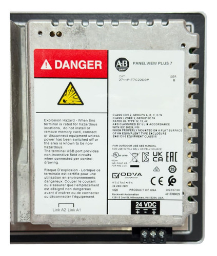 Allen Bradley 2711p-t7c22d9p Panelview Plus 7