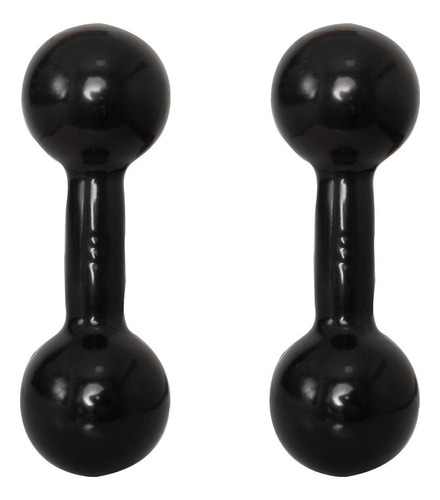 Par Halter Bola Emborrachado 8kg Treino Musculação Academia Cor Preto