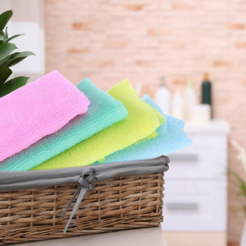 Estropajo Sacate Esponja De Baño Ducha Toalla Largo 4 Piezas Color Multicolor