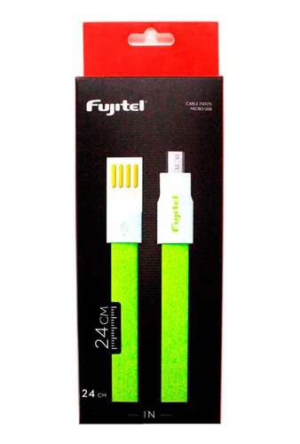 Cable Fujitel Usb A Micro Usb 24cm Plano Imantado Verde Fx