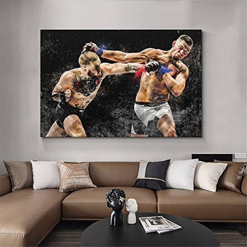 Cartel De Boxeo Conor Mcgregor Vs Nate Diaz, Pintura De...