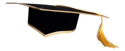 comprar Birretes Color Negro Terciopelo Bordes Dorados Graduación