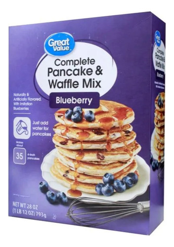 Mezcla Para Pancakes Y Waffles Blueberry 793g | Great Value