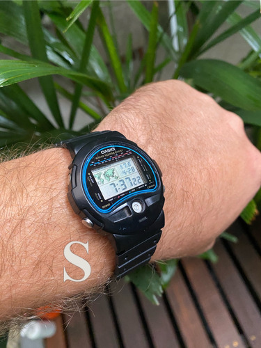 Relógio Casio Ts-100 Preto Preto Azul