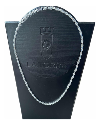 Cadena Collar Torsal Torzal Plata Fina Ley .925 5mm 55cm