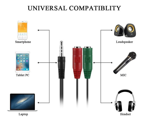 Imagen 5 de 7 de Cable Audio Divisor Triestereo 1 Macho A 2 Hembras 3.5 Mm