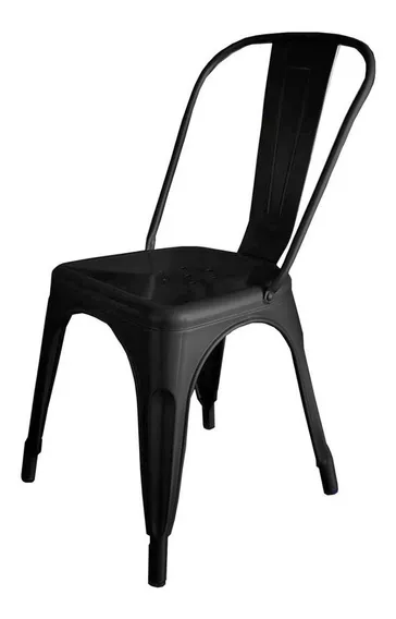 Silla de comedor Garden Life Tolix, estructura color negro, 4 unidades