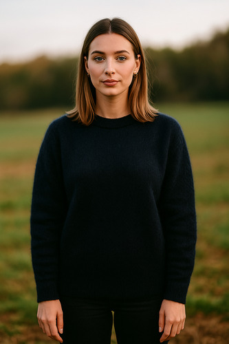 Sweater Pullover Lana De Alpaca Liso Peinado