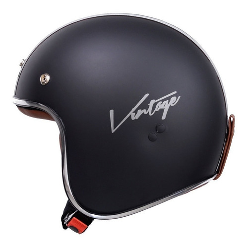 Imagen 2 de 3 de Casco para moto abierto Vértigo Vintage Maya negro mate talle L