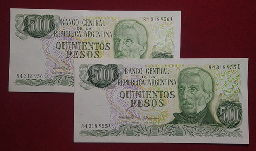 Billetes 500 Pesos Ley Serie C Bottero 2432 Correlativos 