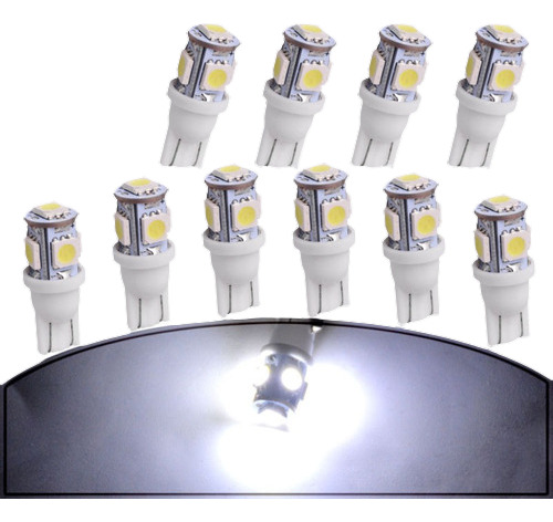 10 Piezas Cool Blanco T10 Cuña 5050 5 Smd Led Bombillas Etiq