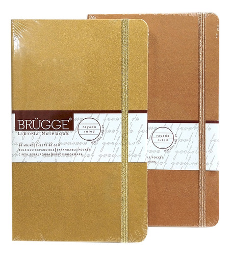 Libreta Brugge Explora Medium 13x21 Metallic 96 Hojas Rayada