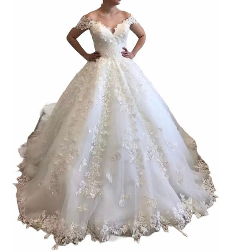 Elegante Vestido Novia Corte Sirena Blanco | Meses sin intereses