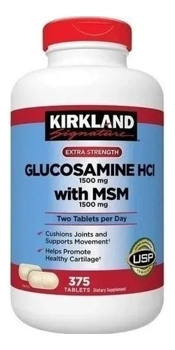 Glucosamina Hcl 1500 mg + MSM 1500 mg con 375 tabletas