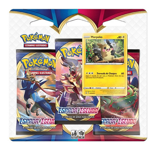 Imagem 1 de 2 de Card Game Pokémon Tcg Espada Escudo Blister Triplo Morpeko