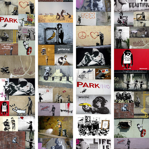 Artgeist Puro Wallpaper Banksy Papel Tapiz Autoadhesivo 19 X