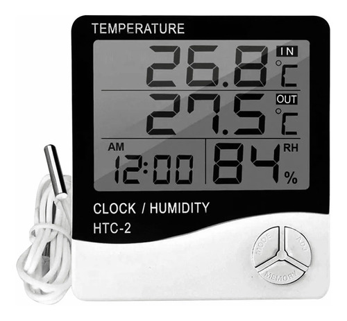 Htc-2 Higrometro Termometro Digital Reloj Alarm Con Sensor