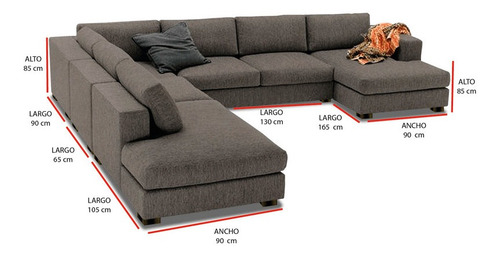 Sala Adam Lino Gris Derecha 5pzs Sala Sofa Sillon Mueble