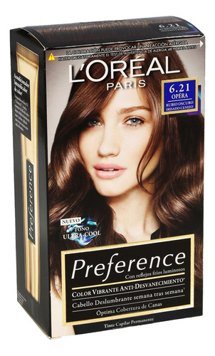 2 Pzs Loreal Tinte Permanente Dama Preference 6.21 Rubio Ult