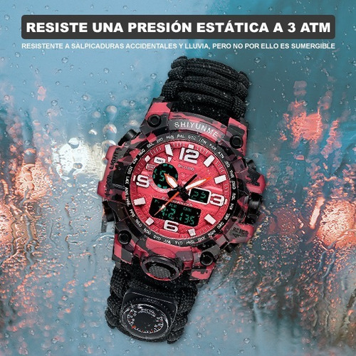 Reloj De Supervivencia Táctico Paracord, Brújula Y Silbato