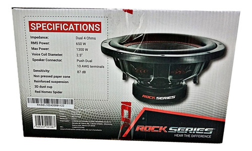 Subwoofer Doble Bobina Rock Series Rks-el1024 350/700 Watts