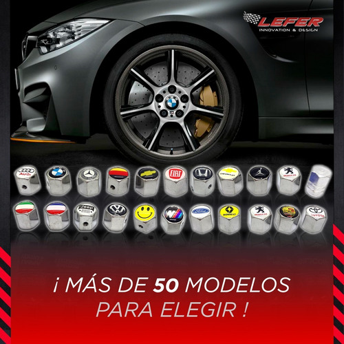 Imagen 4 de 8 de Tapas Cubre Válvula Antirrobo Con Logo Volkswagen X4