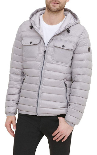 Casaca Kenneth Cole New York Quilted Hooded Packble Original