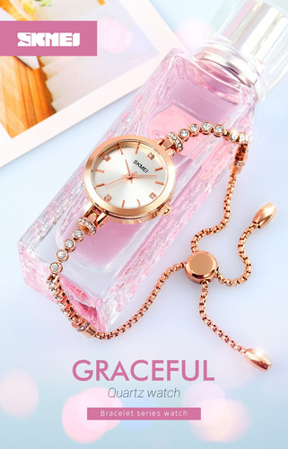 Reloj Smkei Mujer 1854, Elegante, Pulsera, Moda, Clásico.