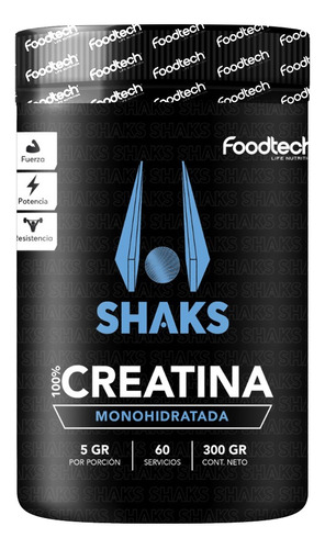 Shaks 100% Creatina 300gr - Foodtech