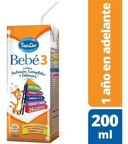 Leche Sancor Bebe 3 (+2 Años) Nutricion Infantil 90 X 200ml