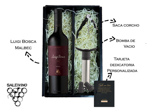 Box Regalo Vino Luigi Bosca Malb Sacacorchos Bomba De Vacio