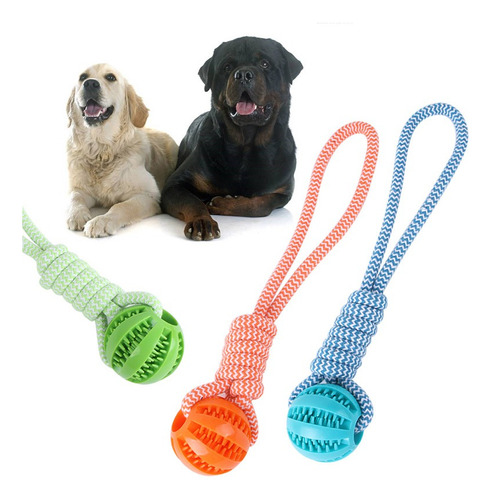 Juguete Cuerda Para Morder Con Pelota Resistente Perro