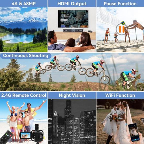 Videocámara Oiexi 4k Con Zoom Digital De 18x, Cámara Vloggin