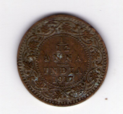 India Britanica 1/12 Anna 1917 Km509 Mb