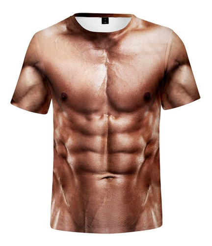 Polera Con Estampado 3d De Cuerpo Musculoso Polera De Ve