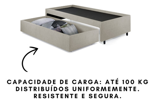 Base Box Cama Solteiro Com Gaveta Sapateria 88x188cm Courino
