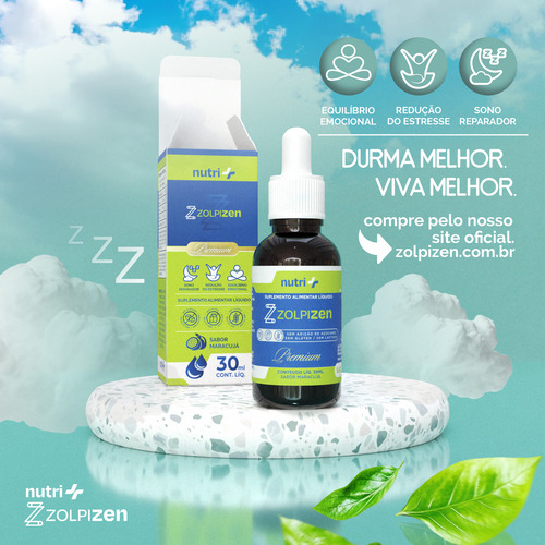 Calmante Natural Zolpizen Gotas Kit-3 Formula Exclusiva Maracujá