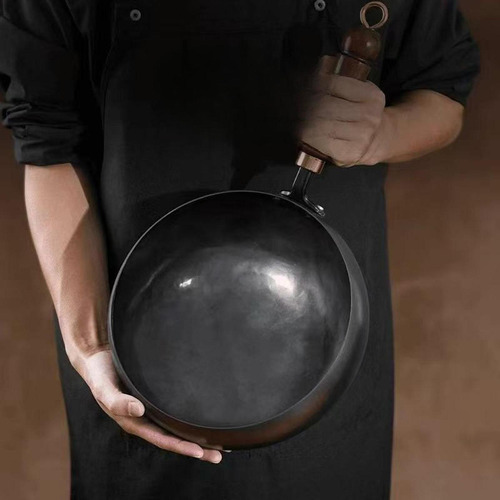 Wok Chino De 9,45 Pulgadas, Cocina De Tapa De Madera