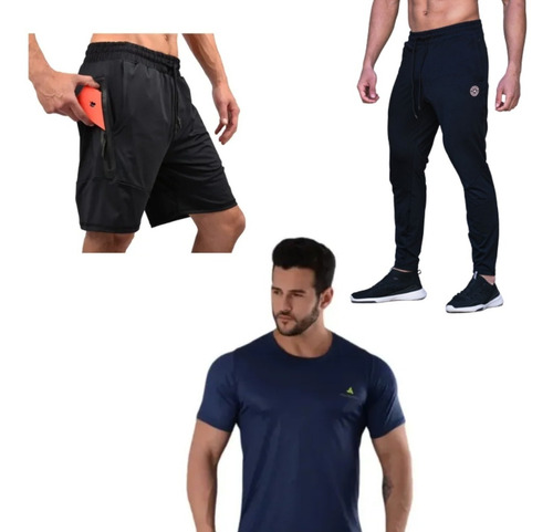 Conjunto! Pantalón Chupin Hombre+remera Deportiva+bermuda