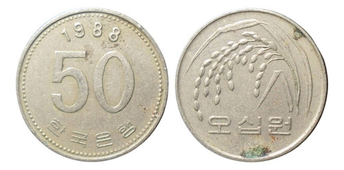 Corea Del Sur 50 Won 1988 Kr#01 (Usado)