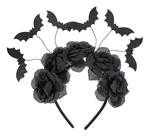 Diadema De Rosas Negras Para Halloween - Estilo Gótico, Día