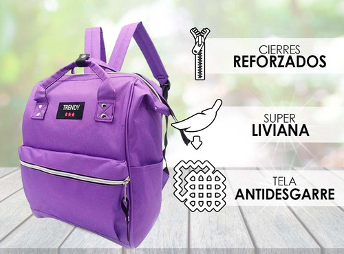 Imagen 6 de 10 de Mochila Cartera Tachas Lady Urbana Eco Cuero Mujer Colores