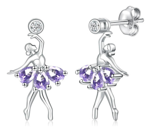 Pendientes De Bailarina De Plata De Ley, Joyería De