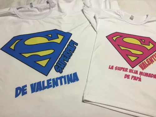 Combo Remeras Padre E Hijo, Super Heroe, Simpsons, Smile