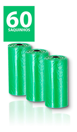 Imagem 6 de 7 de Kit Coletor Fezes 60 Saquinho Pet Cachorro Cata Caca Refil