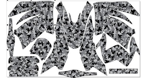 Stickers Para Fz 2.0 (150cc) Camuflaje Gris